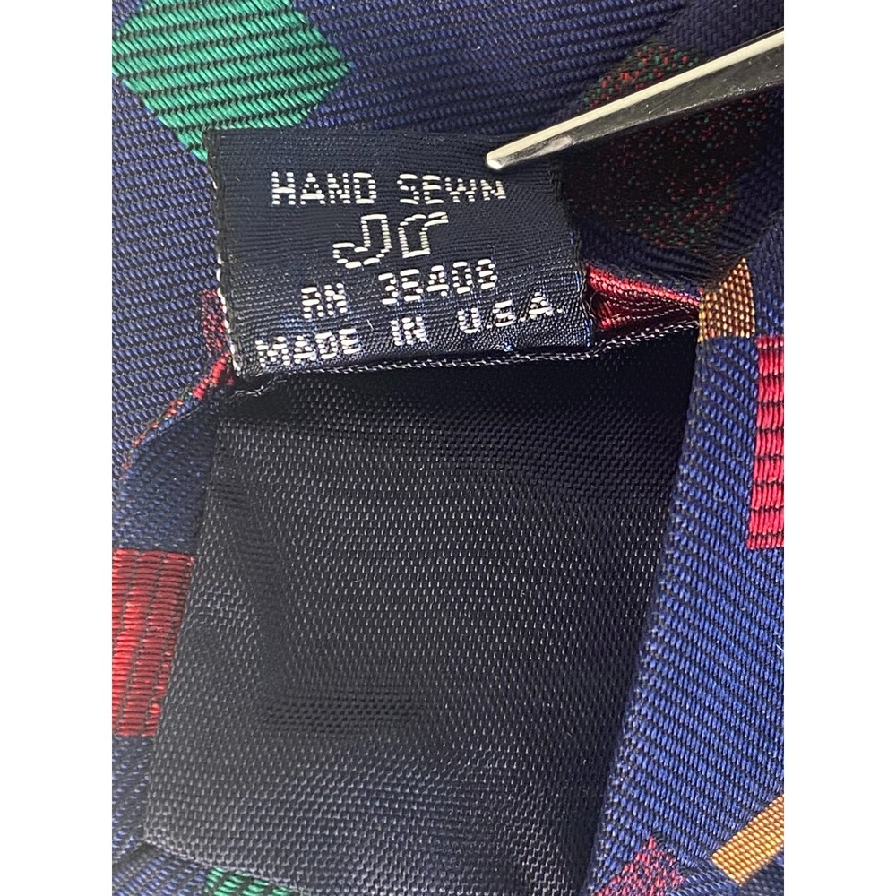 VTG Nottingham Silk Tie Mens Equestrian Horse Jockey Derby Geometric Blue 55x4 - Picture 5 of 13